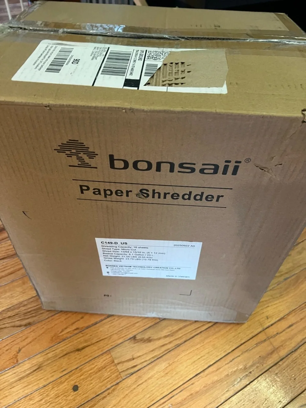 Bonsaii Home Office Paper Shredder - Cross-Cut Security